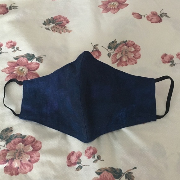 Ink. Dark navy subtle patterned quality face mask - Picture 2 of 6